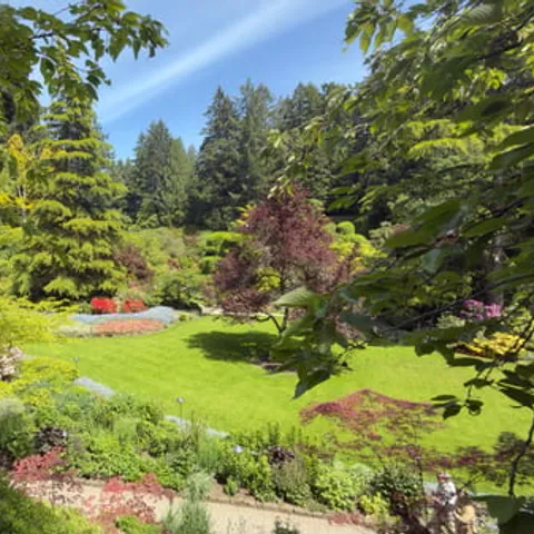 Lawns and flowerbeds at Butchart Gardens