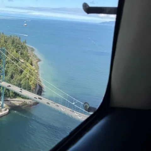 The Lions Gate Bridge seen from the air
